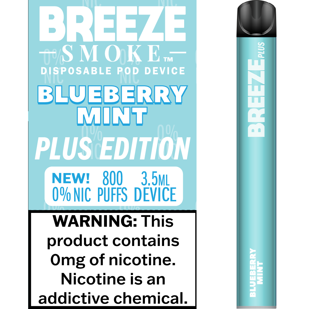 BREEZE SMOKE 800 0% NIC BLUEBERRY MINT