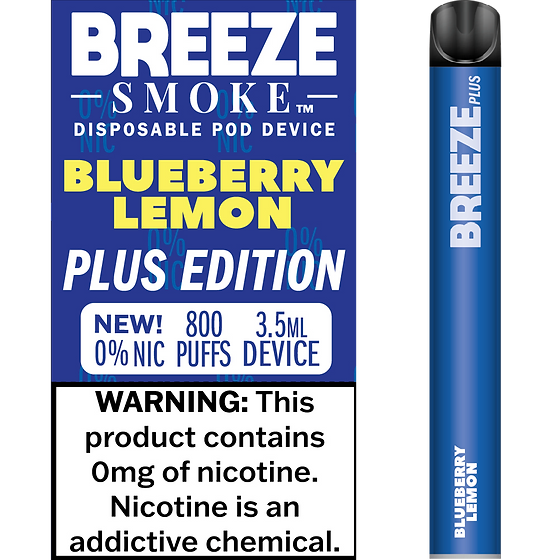 BREEZE SMOKE 800 0% NIC BLUEBERRY LEMON