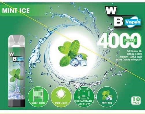 WB VAPES VCAN 4000 PUFFS MINT ICE