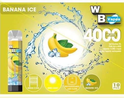 WB VAPES VACN 4000 PUFFS BANANA ICE