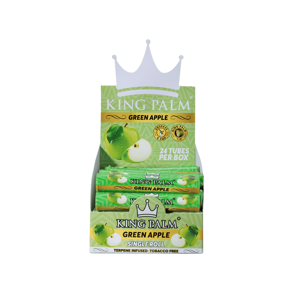 KING PALM SINGLE ROLL GREEN APPLE – 24 CT/BOX