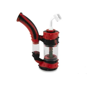 OOZE STACK SILICONE GLASS WATER PIPE-RED BLACK