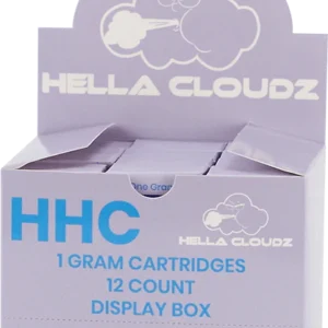 HELLA CLOUDZ HHC 1GRAM CARTRIDGES- LARRY BIRD KUSH HYBRID (12 COUNT)