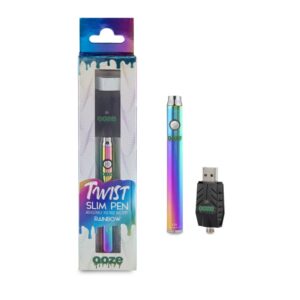 OOZE TWIST SLIM PEN ADJUSTABLE VOLTAGE BATTERY- RAINBOW ($12.99 Per Unit)