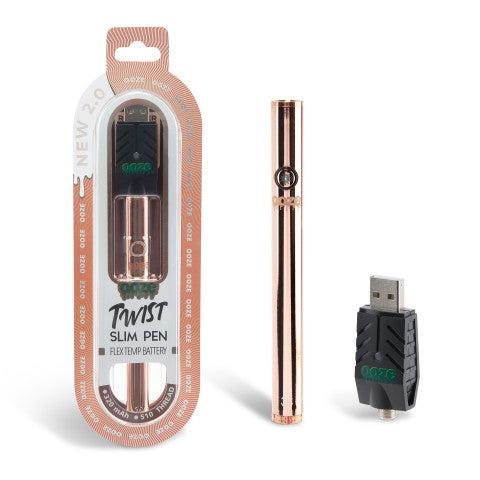 OOZE TWIST SLIM PEN FLEX TEMP BATTERY NEW 2.0- ROSE GOLD ($14.99 Per Unit)