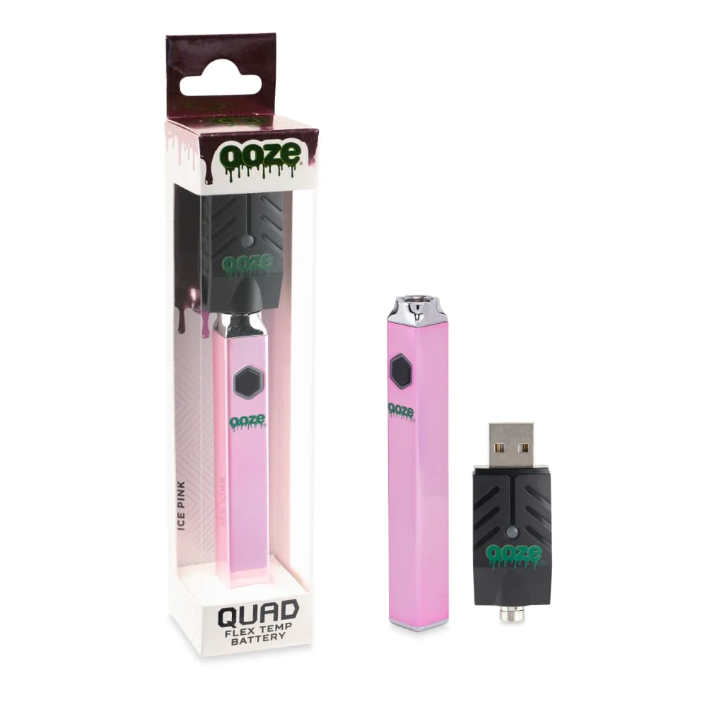 OOZE QUAD FLEX TEMP BATTERY- ICE PINK ($14.99 Per Unit)