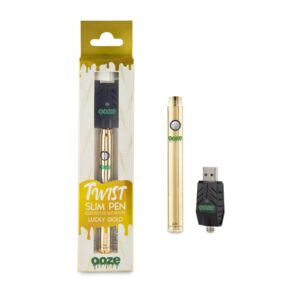 OOZE TWIST SLIM PEN ADJUSTABLE VOLTAGE BATTERY- LUCKY GOLD ($12.99 Per Unit)