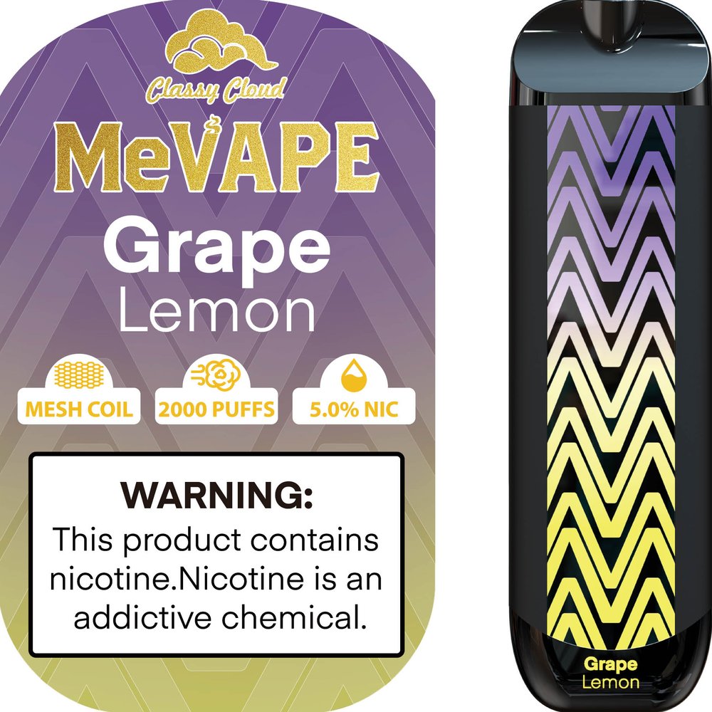 MEVAPE 2000 PUFFS GRAPE LEMON 10CT