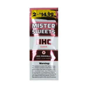 MISTER SWEETS HHC PREROLLS- GUAVA (2 PREROLLS FOR $14.99)