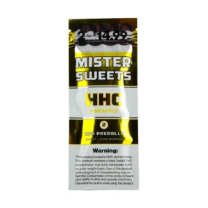 MISTER SWEETS HHC PREROLLS- PINEAPPLE(2 PREROLLS FOR $14.99)