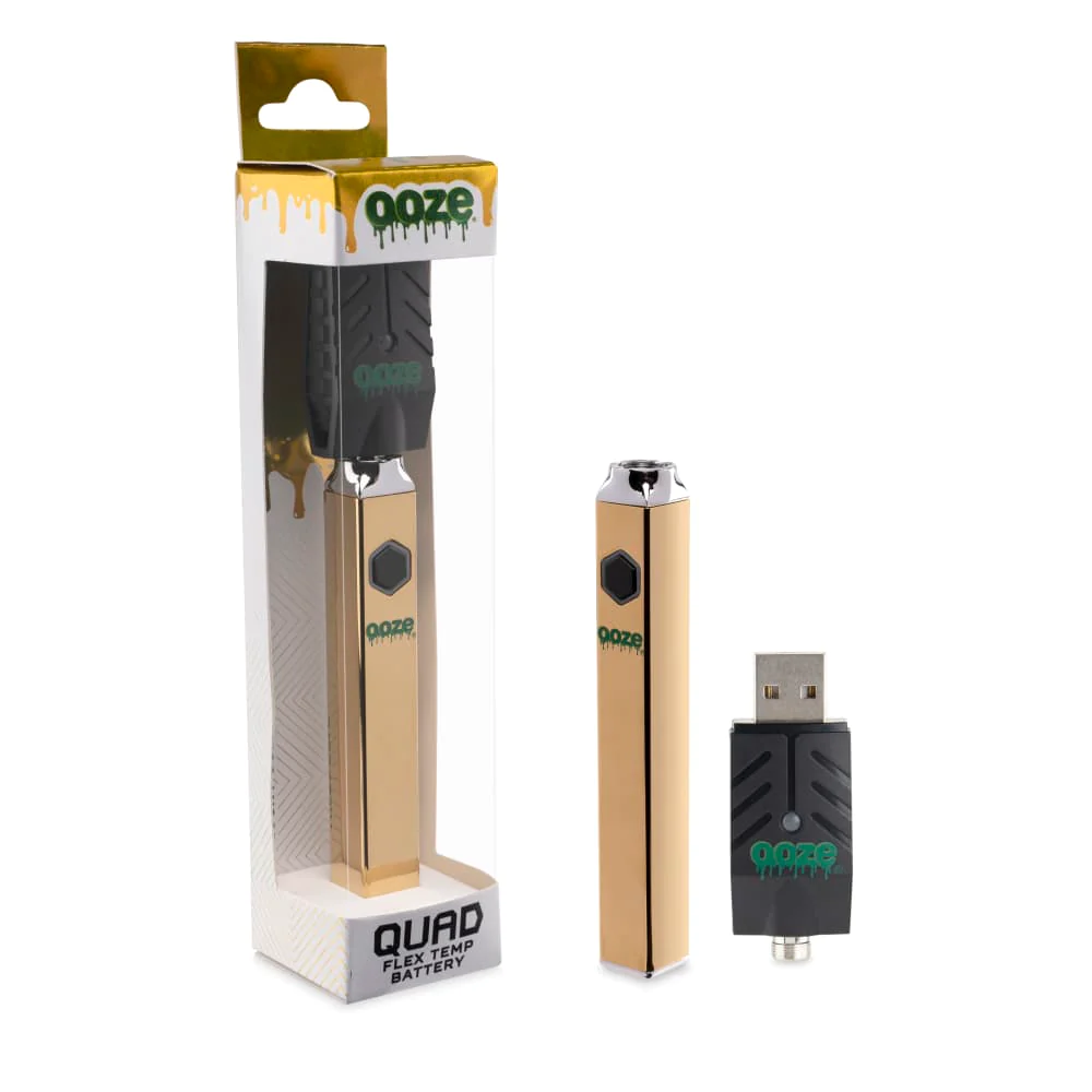 OOZE QUAD FLEX TEMP BATTERY- LUCKY GOLD ($14.99 Per Unit)