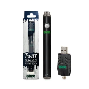 OOZE TWIST SLIM PEN ADJUSTABLE VOLTAGE BATTERY- PANTHER BLACK ($12.99 Per Unit)