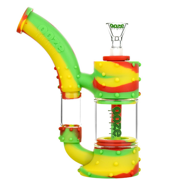 OOZE STACK SILICONE GLASS WATER PIPE- RASTA