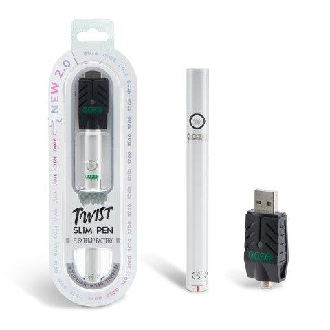 OOZE TWIST SLIM PEN FLEX TEMP BATTERY NEW 2.0- POLAR PEARL ($14.99 Per Unit)