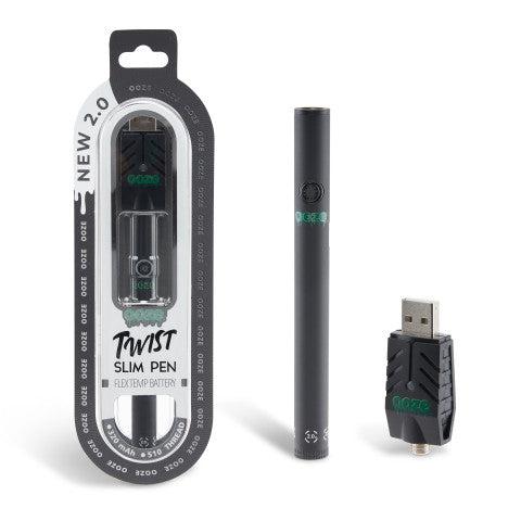 OOZE TWIST SLIM PEN FLEX TEMP BATTERY NEW 2.0- PANTHER BLACK ($14.99 Per Unit)