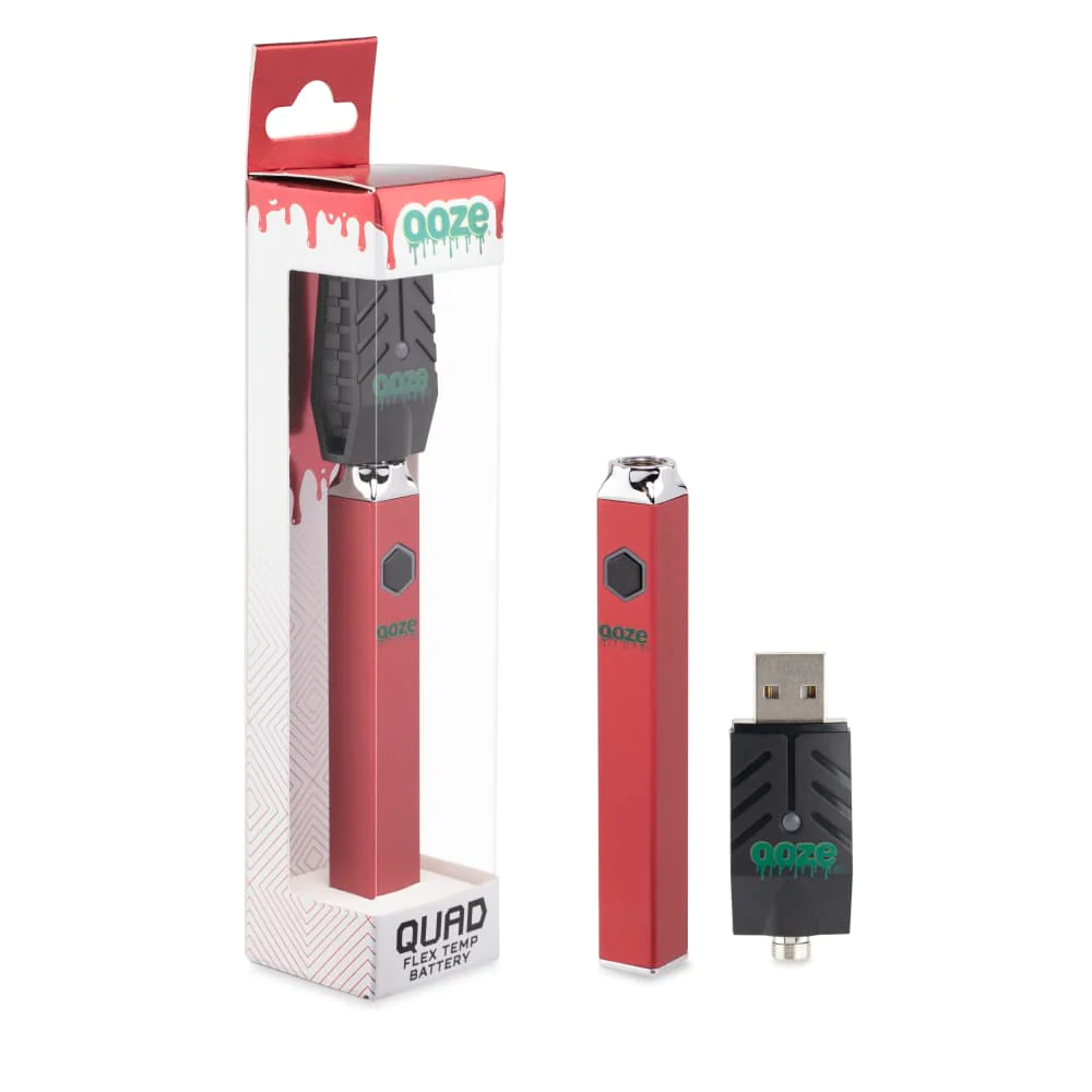 OOZE QUAD FLEX TEMP BATTERY- RUBY RED ($14.99 Per Unit)