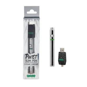 OOZE TWIST SLIM PEN ADJUSTABLE VOLTAGE BATTERY- COSMIC CHROME ($12.99 Per Unit)