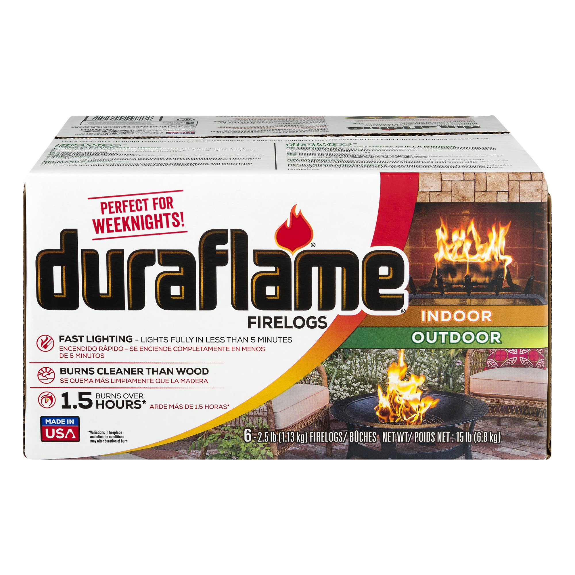 DURAFLAME INDOOR AND OUTDOOR FIRELOGS 2.5LB