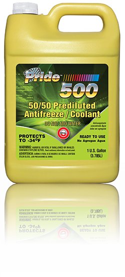 PRIDE 500 PREDILUTE ANTIFREEZE+COOLANT- GREEN 50/50 1.GAL