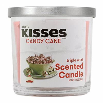 HERSHEY’S KISSES CANDY CANE CANDLE 14OZ