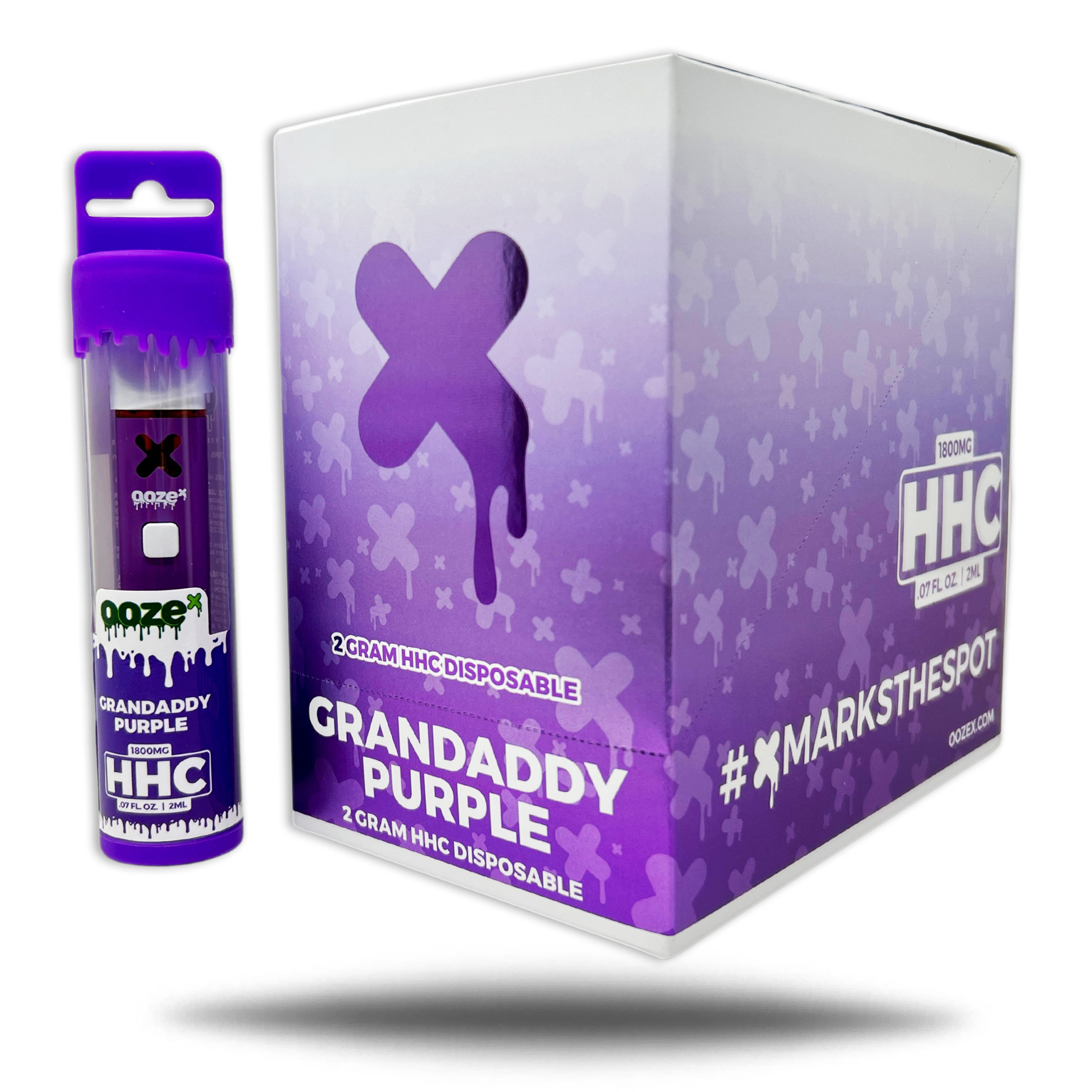 OOZE X HHC DISPOSABLE GRANDADDY PURPLE 1800MG 2GM – BOX OF 6