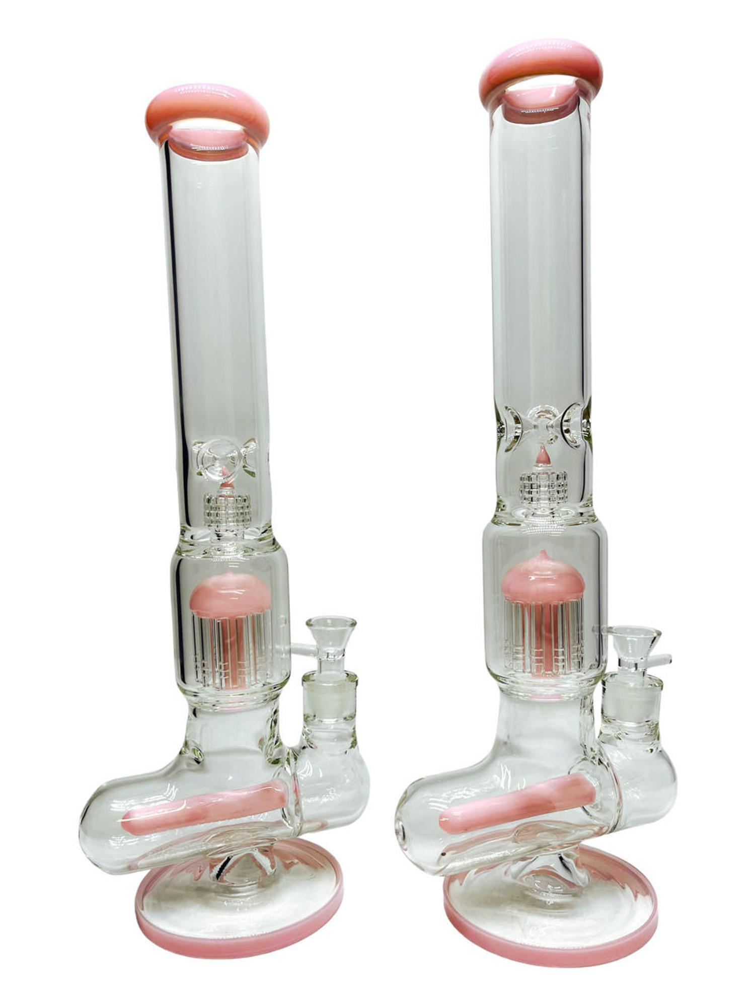 DUAL COLOR INLINE TREE PERC WATERPIPE 18″