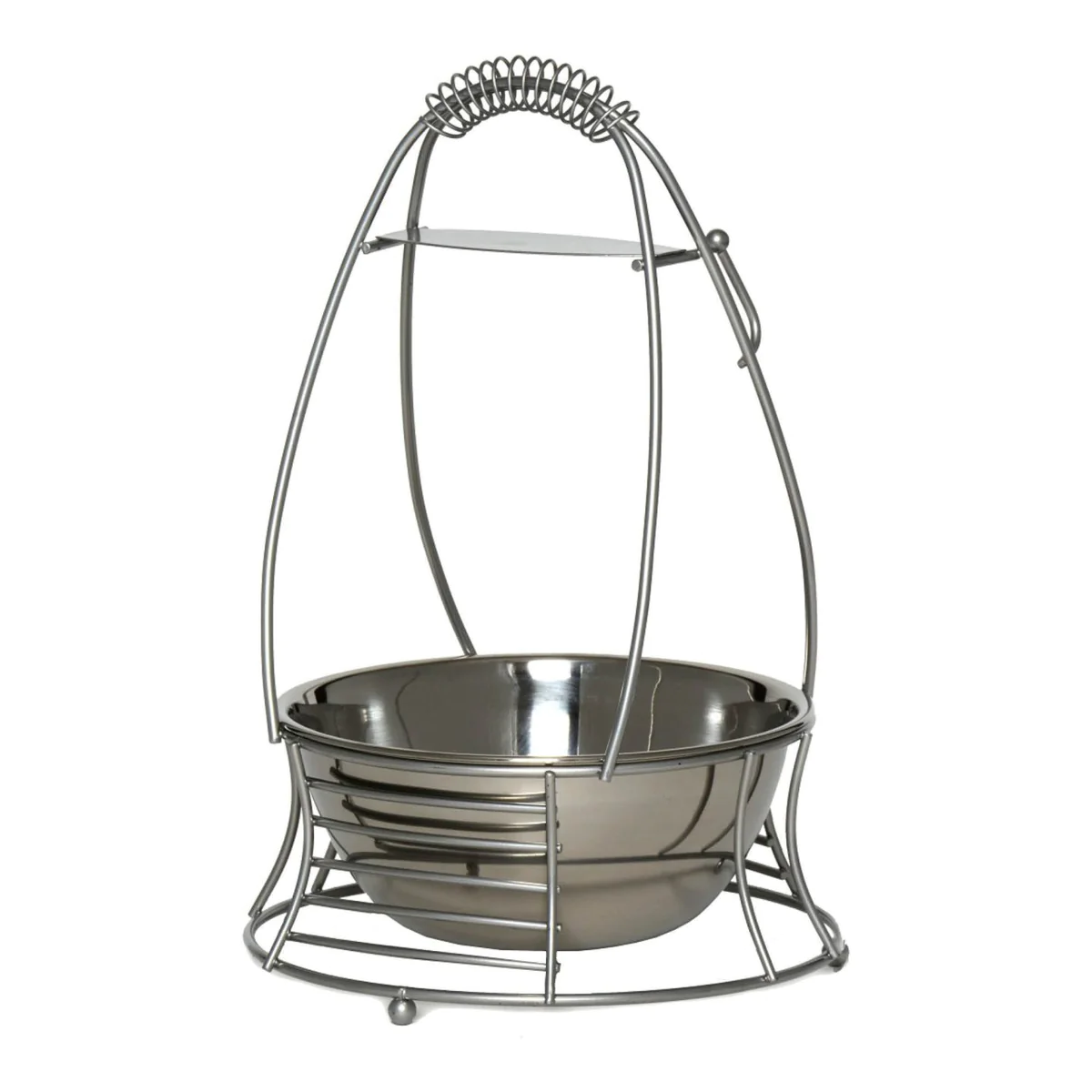 LARGE CHARCOAL BASKET- SILVER