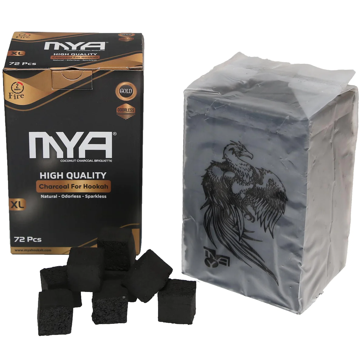 MYA CHARCOALS BLACK/GOLD 72PCS