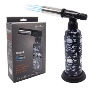 M0349 EVERY TECH HEAVY DUTY TABLE SIDE TORCH WITH DOUBLE FLAMES-SKULL