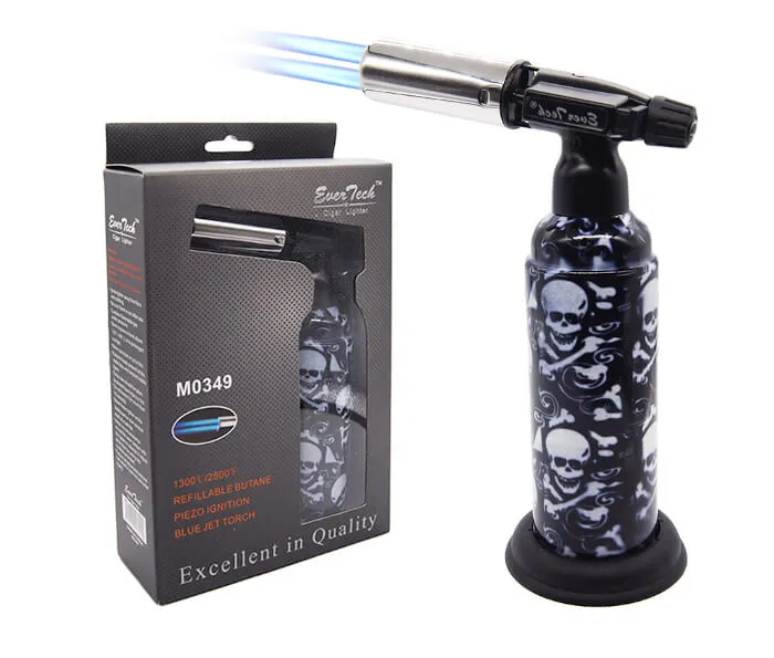 M0349 EVERY TECH HEAVY DUTY TABLE SIDE TORCH WITH DOUBLE FLAMES-SKULL