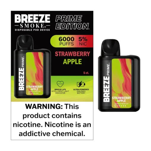 BREEZE PRIME 6000 PUFFS STRAWBERRY APPLE