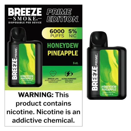 BREEZE PRIME 6000 PUFFS HONEYDEW PINEAPPLE