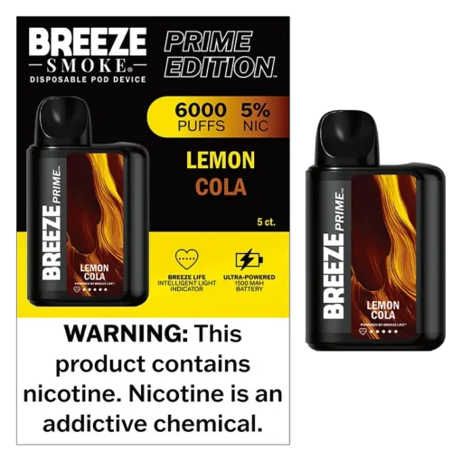 BREEZE PRIME 6000 PUFFS LEMON COLA