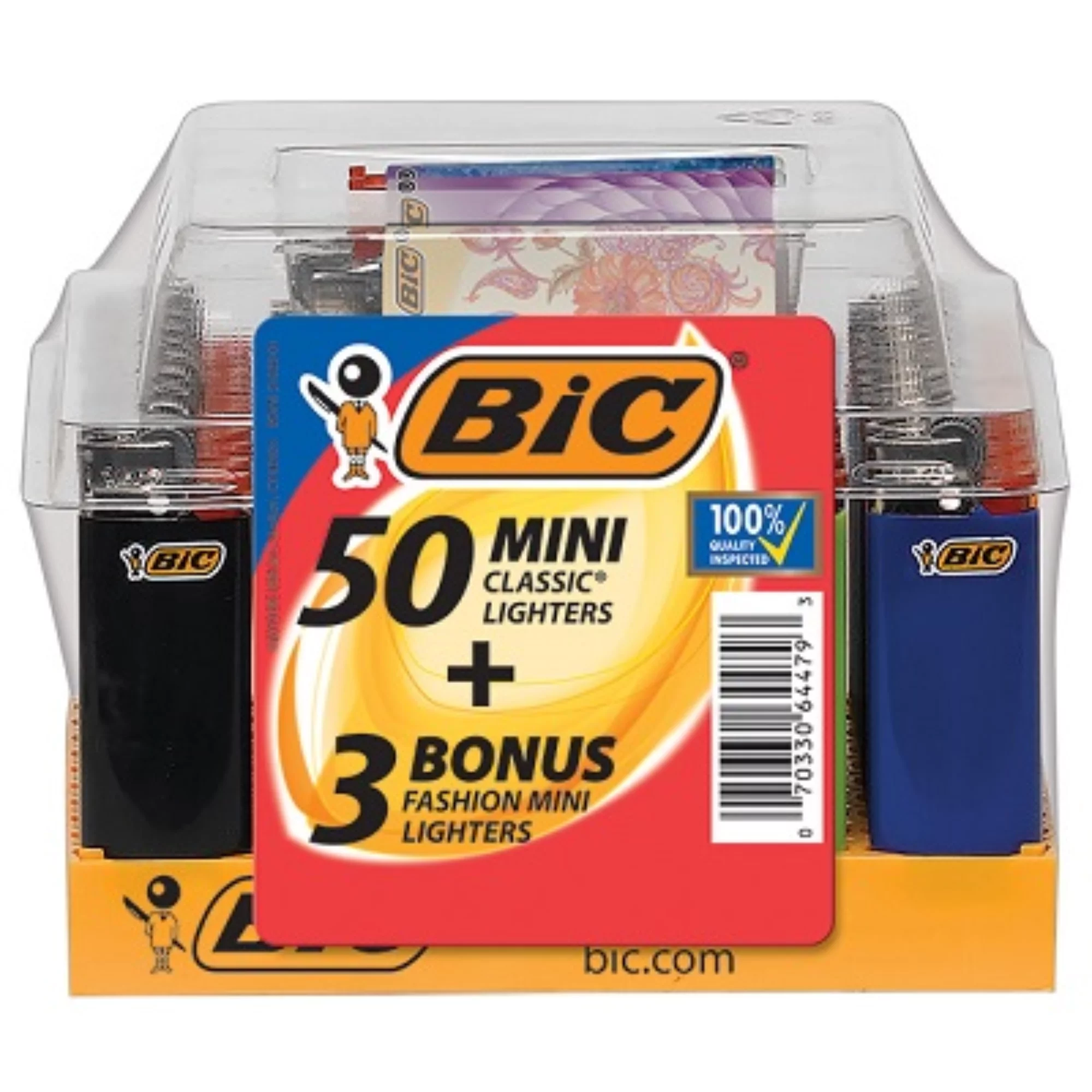 BIC CLASSIC LIGHTERS 50PK + 3 BONUS SPECIAL EDITION LIGHTERS