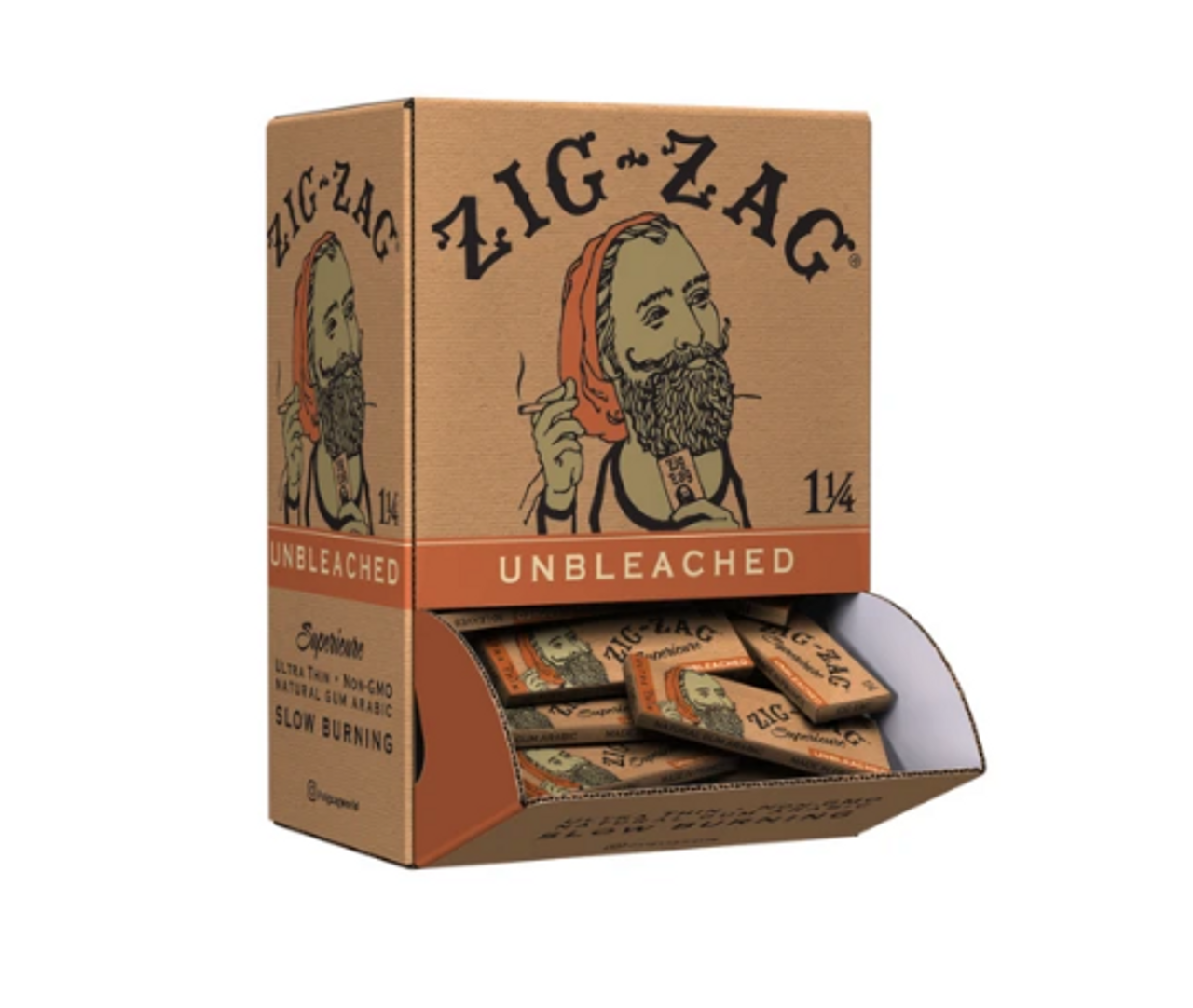 ZIG-ZAG ROLLING PAPERS UNBLEACHED 1 1/4 (48 PACKS)